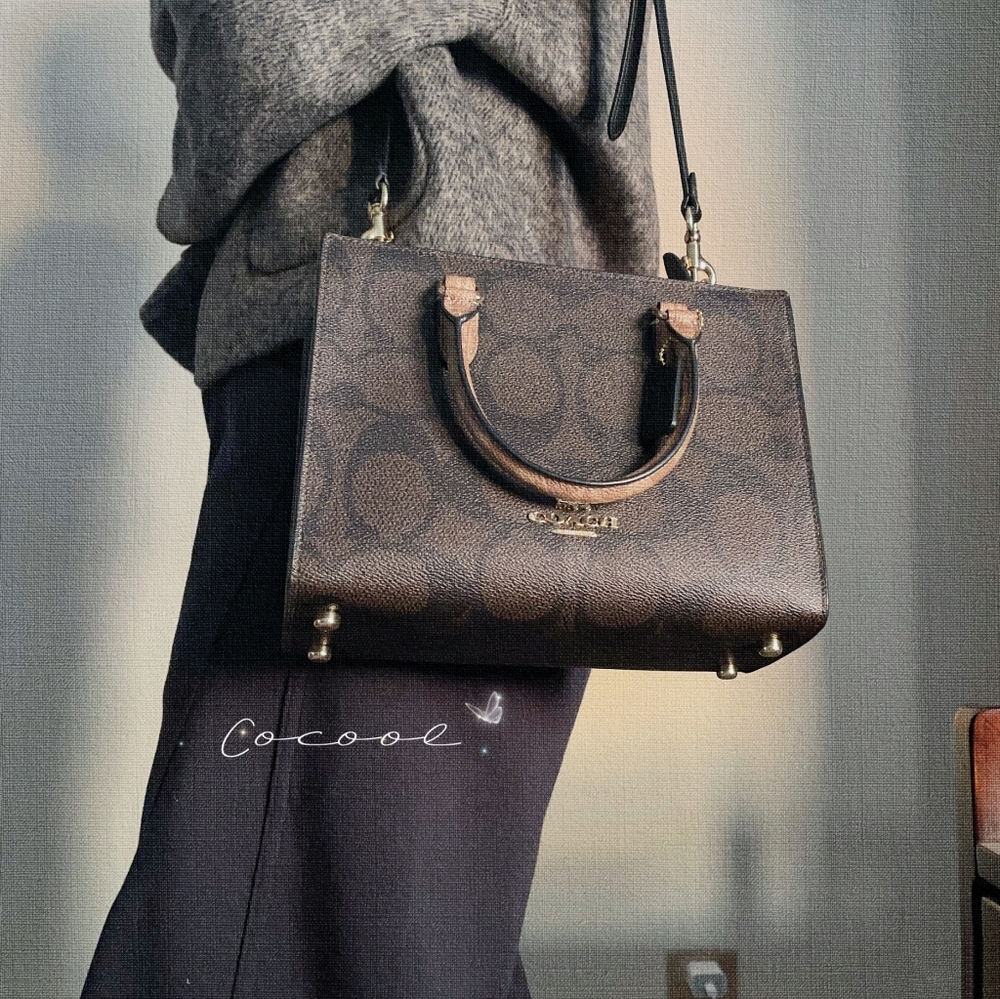 NWT!COACH MAGGIE SMALL TOTE BAG IN BLOCKED SIGNATURE CANVAS (COACH CY676) - Picture 10 of 10